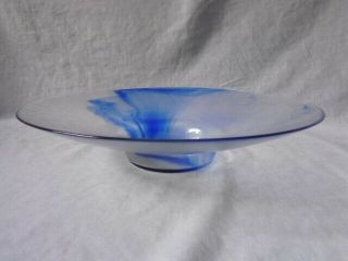 13 " Bormioli Rocco Murano Cobalt Blue Glass Centrepiece Bowl Dish Plate