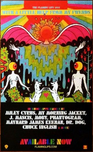 The Flaming Lips With A Little Help From My Fwends Ltd Ed Rare Tour Poster