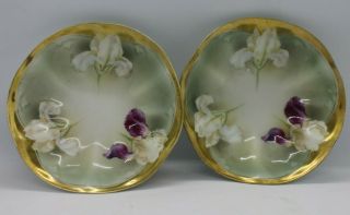 R.  S.  Prussia Hand Painted Porcelain Berry Bowls Red Mark