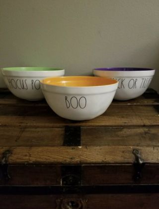 Rae Dunn Halloween Mixing Bowls Trick Or Treat Hocus Pocus Boo Melamine Holiday