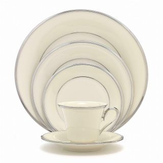 Lenox Solitaire Platinum - Banded Fine China 5 - Piece Place Setting,  Service For 1