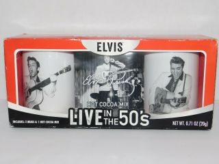 Elvis Presley Coffee Mugs 2 Cups Live In The 50 