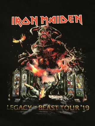 Iron Maiden 2019 Legacy Of The Beast Tour T Shirt (l)