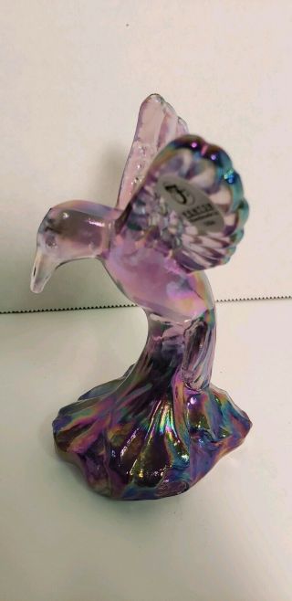Fenton Purple Amethyst Hummingbird Figurine Pre - Owned