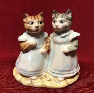 Beatrix Potter Mittens And Moppet Porcelain Figurine Royal Albert 4”