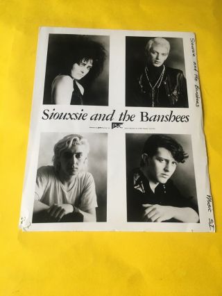 Siouxsie & The Banshees Press Photo 8x10,  Siouxsie Sioux,  Steven Severin,  Pvc.