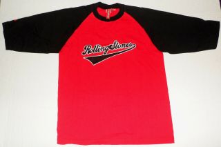 Rare Rolling Stones Embroidered Red & Black Baseball Tshirt 2002 - 03 Large Excell