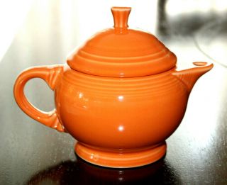 Fiesta Fiestaware Small Tangerine 2 Cup Teapot Retired Pot & Color