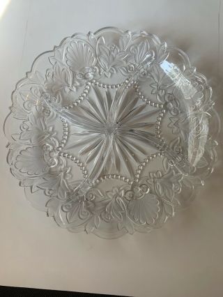 Fifth Ave Crystal Ltd 14 " Round Floral Frosted Platter Set Of 2.