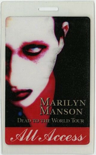 Marilyn Manson Authentic 1996 Laminated Backstage Pass Dead To The World Tour