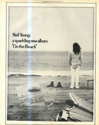(rst5) Poster/advert 13x11 " Neil Young : On The Beach Album