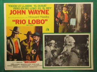 John Wayne Rio Lobo Western Jorge Rivero Spanish Mexican Lobby Card 2