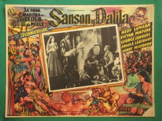 Hedy Lamarr Samson And Delilah Victor Mature Art Mexican Lobby Card 2