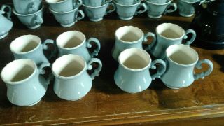 4 Metlox Vernonware California Hand Painted TRUE BLUE Coffee/Tea/Cocoa Mugs HTF 2