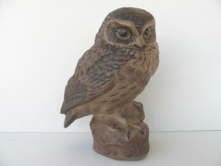 Vintage Poole Stoneware Pottery Owl Figurine Signed Barbara Linley Adams