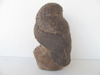 Vintage POOLE Stoneware Pottery Owl Figurine Signed Barbara Linley Adams 3