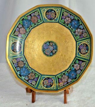 Gorgeous Antique Mz Austria Plate Dish Handpainted Flowers Floral Gold 8.  5 "