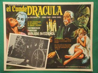 Count Dracula Horror Christopher Lee Klaus Kinski Vampire Mexican Lobby Card 2