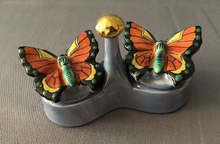 Vintage Early NORITAKE Chikaramachi BUTTERFLY SALT AND PEPPER SHAKERS 2