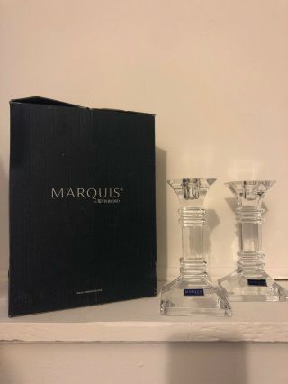 Marquis By Waterford Treviso 6” Lead Crystal Candlestick Holders
