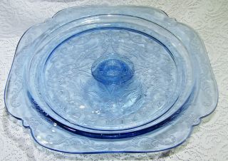 Madrid Blue Cake Pedistal Plate