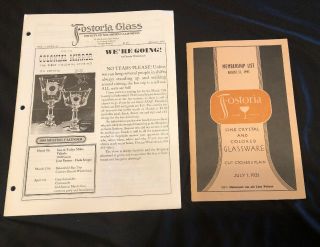 Collectible Fostoria Glass Society S.  Calif.  Rare 1931 Membership List/1993 News