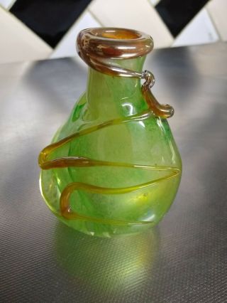 Vintage Isle Of Wight Studio Art Glass Vase Signed Martin Evans I.  W 99