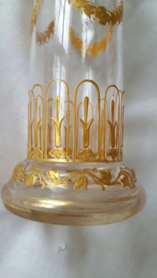 Rare Rose Bud Vase with Gold Overlay 3