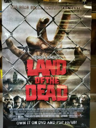 Land of the Dead 2005 27x40 Rolled dvd promotion poster 2