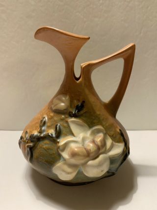 Vintage Roseville Usa Pottery Magnolia Pitcher Vase 13 - 6”
