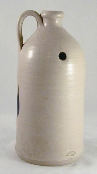 Blue Gray Stoneware Candle Holder Williamsburg Pottery 3