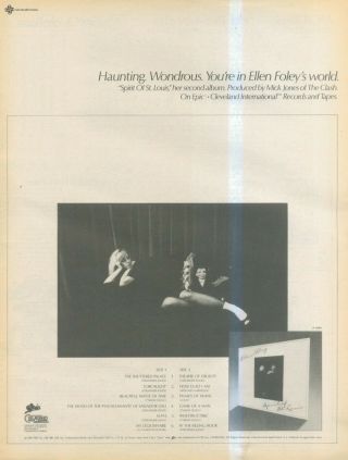 (sfbk38) Poster/ Advert 14x11 " Ellen Foley : Spirit Of St Louis Album