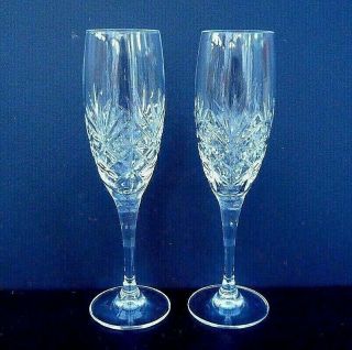 2 Edinburgh Crystal Duet Fluted Champagne Glasses - 21 Cms (8.  25 ") Tall