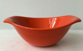 Russel Wright Bauer Pottery American Modern Double Lug Bowl Bauer Orange Mcm
