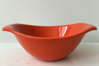 RUSSEL WRIGHT Bauer Pottery American Modern Double Lug Bowl Bauer Orange MCM 3