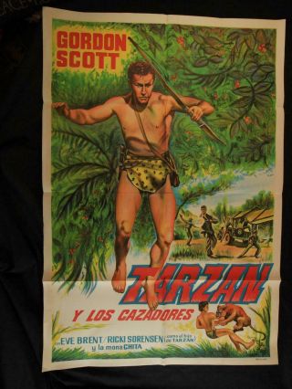 Tarzan And The Trappers 1960s Foreign One Sheet Movie Poster