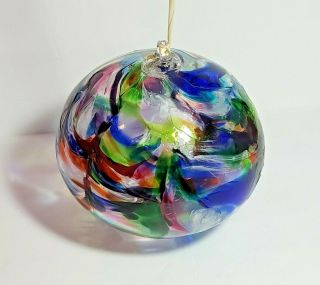 Vintage Hand Blown Glass Christmas Ornament Large Suncatcher