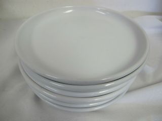 Crate & Barrel Culinary Arts White Coupe Salad Plates (6) Cafeware Rim
