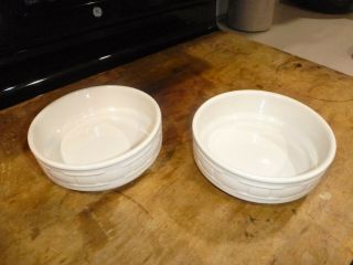 Longaberger Ivory Stack Bowls Set Of 2 Cereal/soup