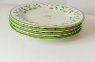Lenox Holiday Melamine Salad Plates Set Of 4,  Nwt,  Christmas Table