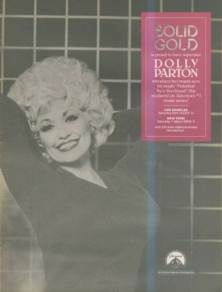 (sfbk38) Poster/advert 14x11 " Dolly Parton : Potential Boyfriend