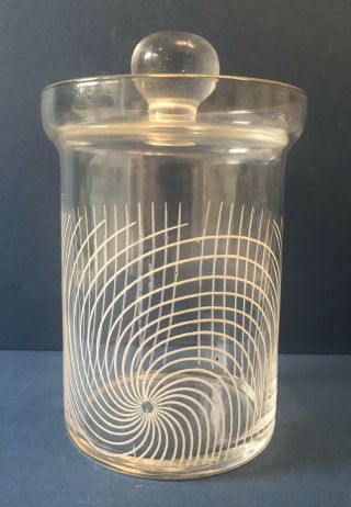 Unusual & Rare Chance Glass Style Vintage Swirl Lidded Jam Preserve Pot