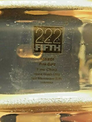 222 FIFTH ADELAIDE PINK GOLD LARGE OVAL SERVING PLATTER 14 