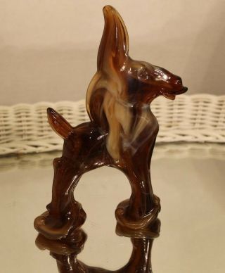 Vintage Imperial Donkey Carmel Slag Glass From Heisey Mold Org Stickers