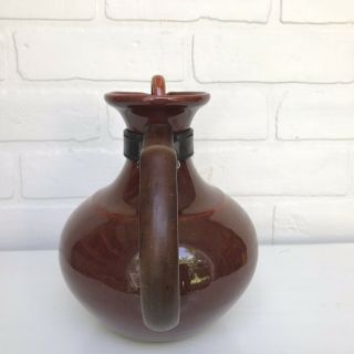 Vintage Franciscan Pottery El Patio GMcB Redwood Gloss Carafe Cap Wood Handle 4