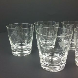 Noritake Quartzex Vintage Old Fashioned Crystal Glass Etched Wheat Pattern Set 6 4
