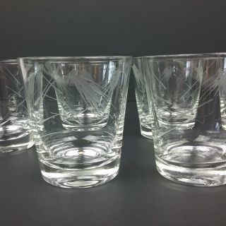 Noritake Quartzex Vintage Old Fashioned Crystal Glass Etched Wheat Pattern Set 6 6