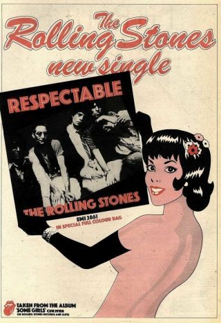 23/9/78pn10 Advert: The Rolling Stones Single Respectable Emi 15x11