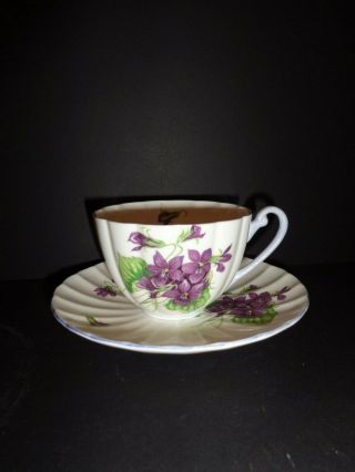 Vintage Shelley Tea Cup Saucer & Set Violets 13821 Lavender Trim Bone China