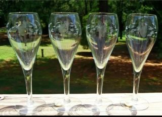 Princess House Set Of (4) Wine Flute Glasses